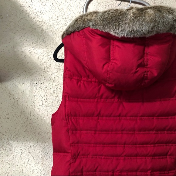 Ann Taylor Loft down puffer vest removable hood - Picture 7 of 12